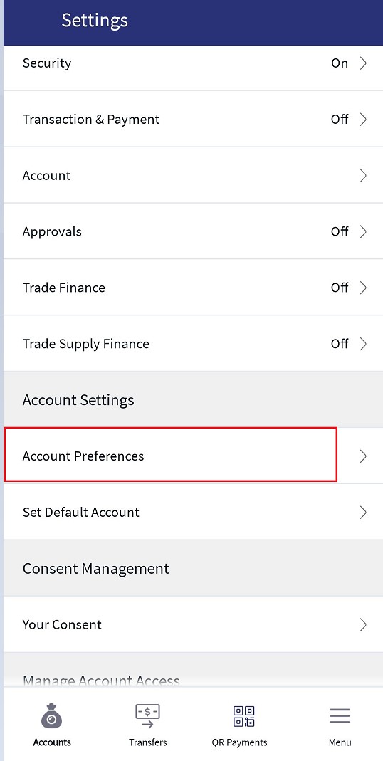 Account Preferences
